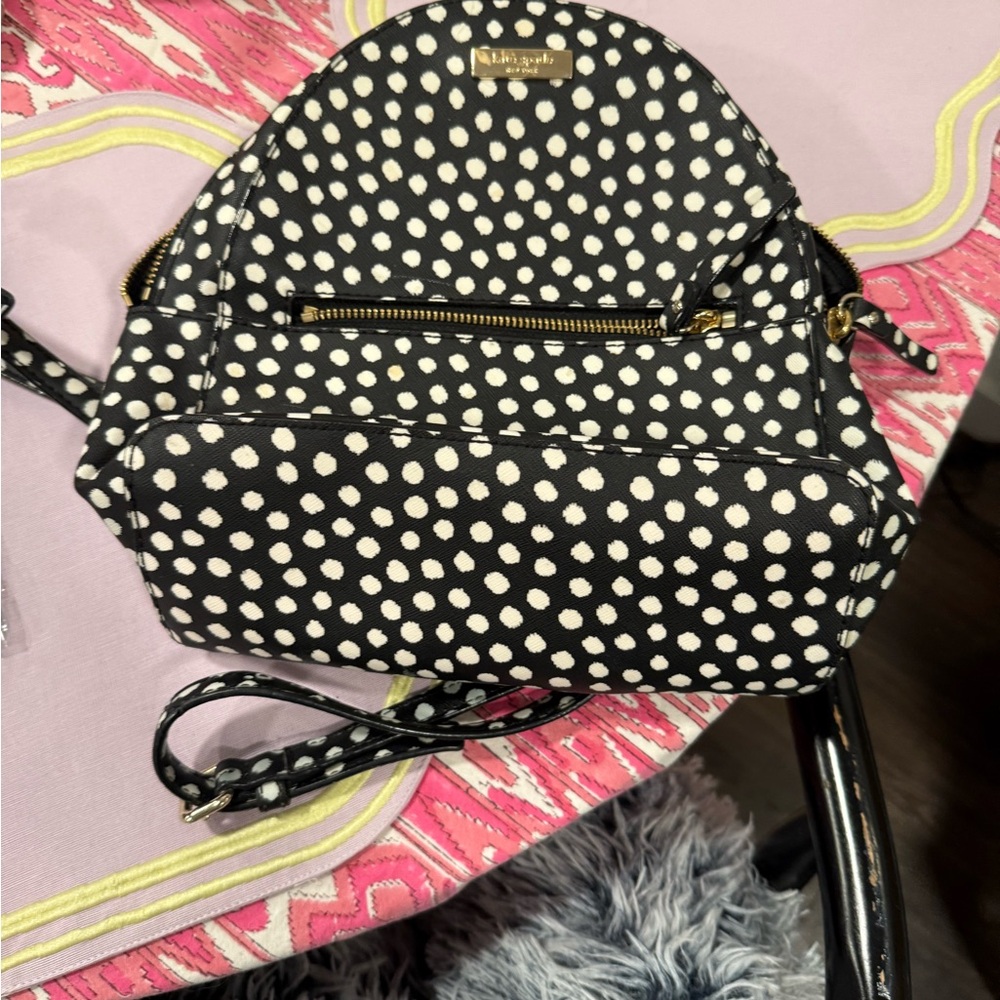 Kate Spade Black and Cream Dot Backpack